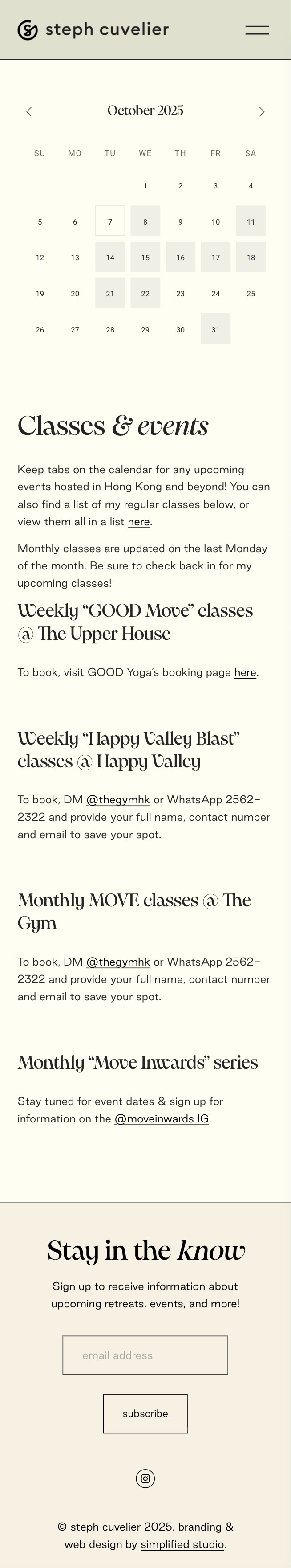 Steph website mobile