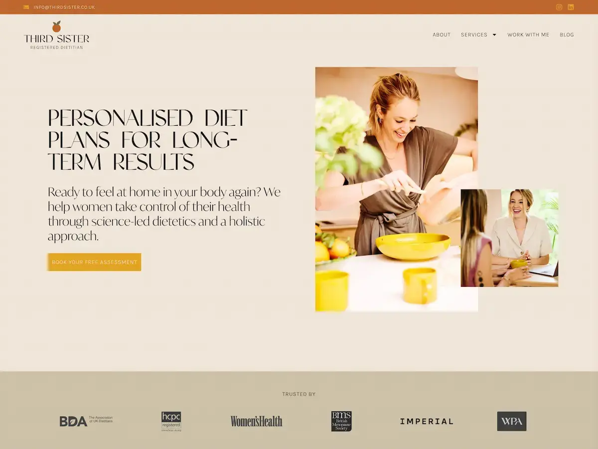 Third Sister — Homepage screenshot